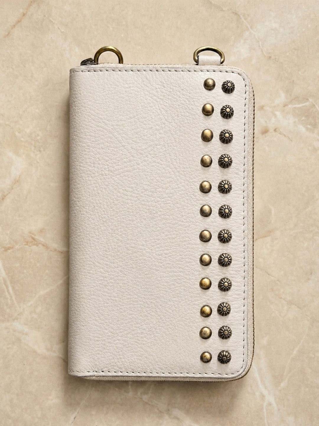 Studded Phone Wallet white
