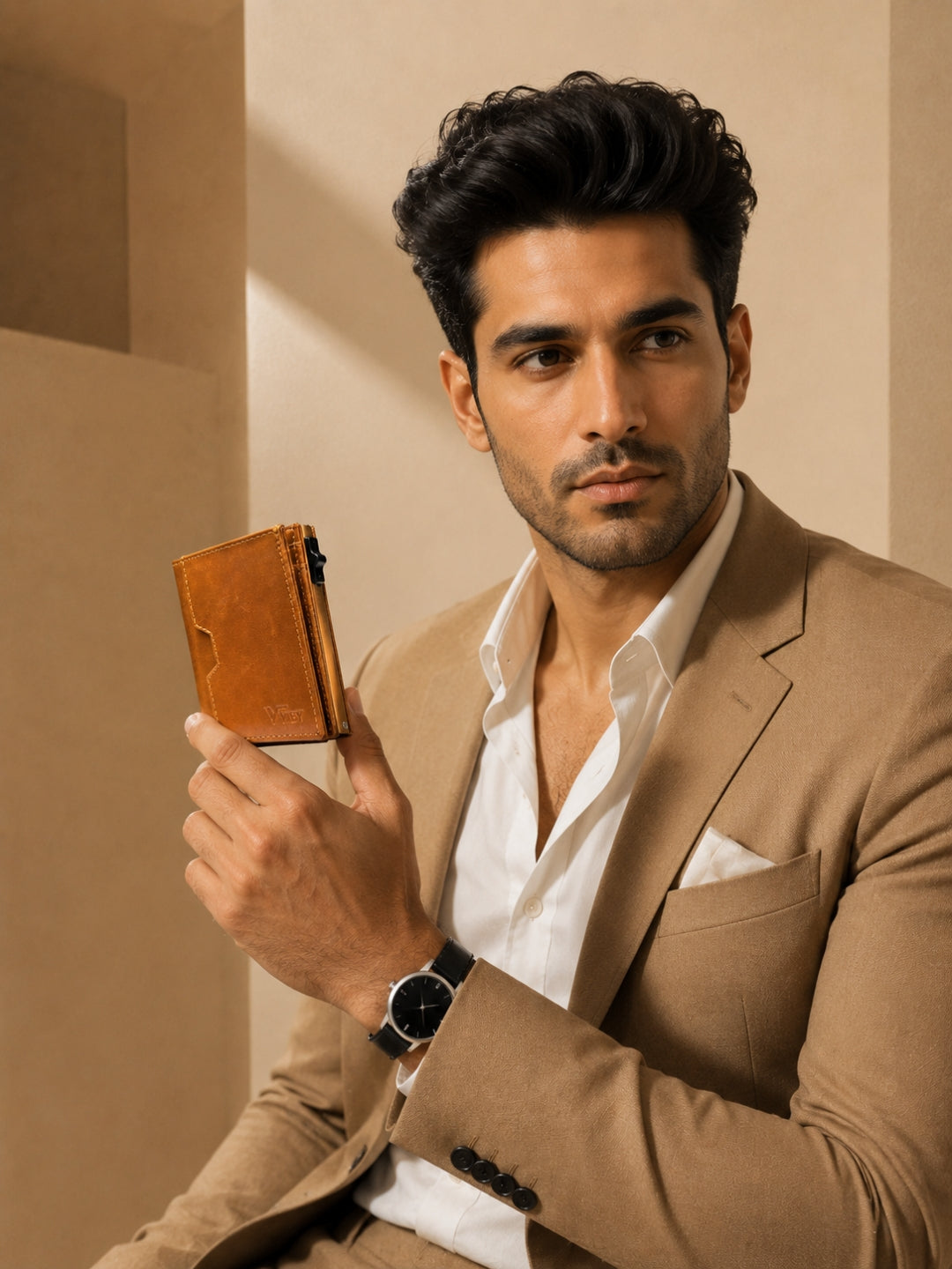 light Brown Pop-Stack Pop-up Wallet