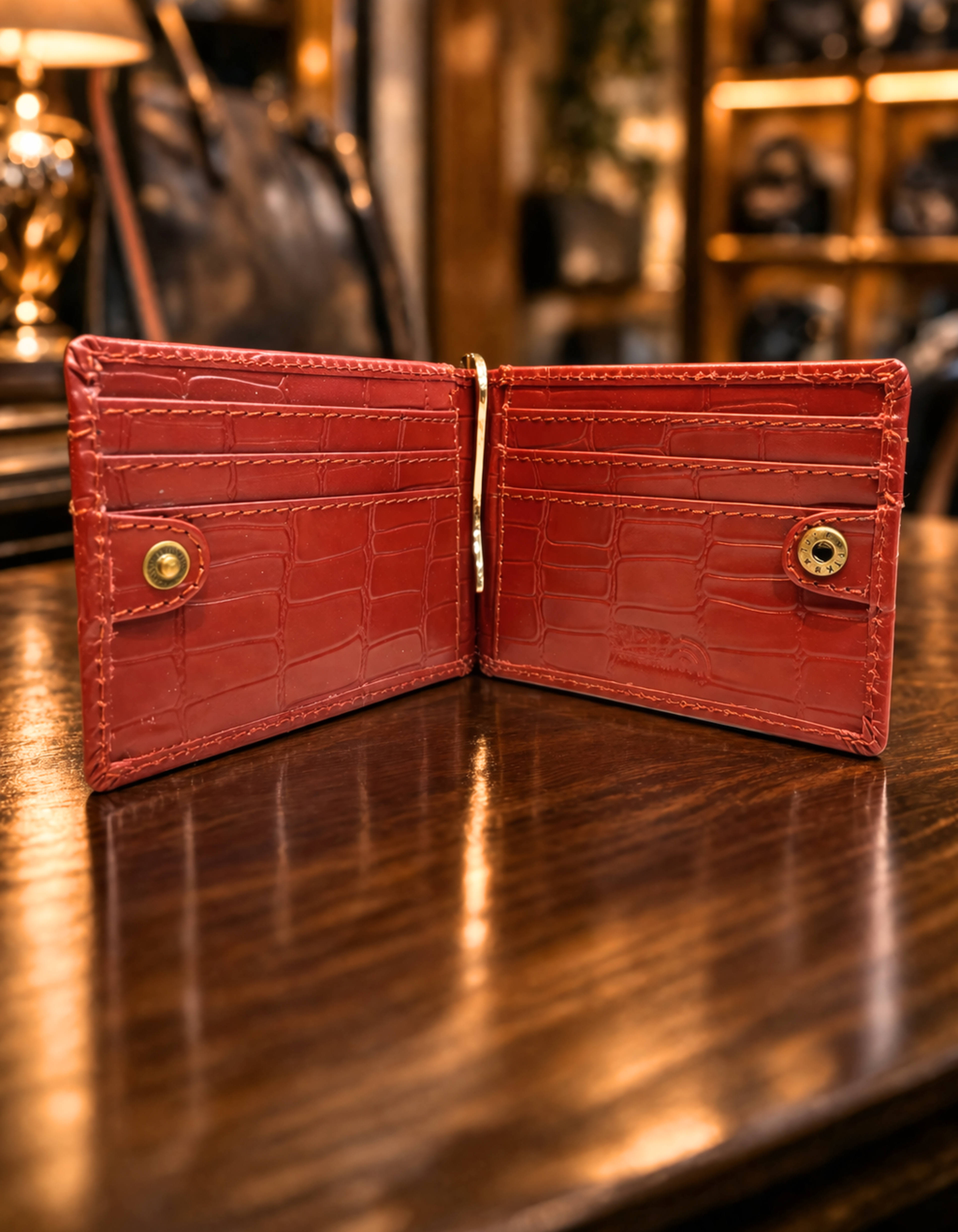 VIBY SlimArc Money Clipper Wallet – Top Grained Leather Slim Card Holder for Men