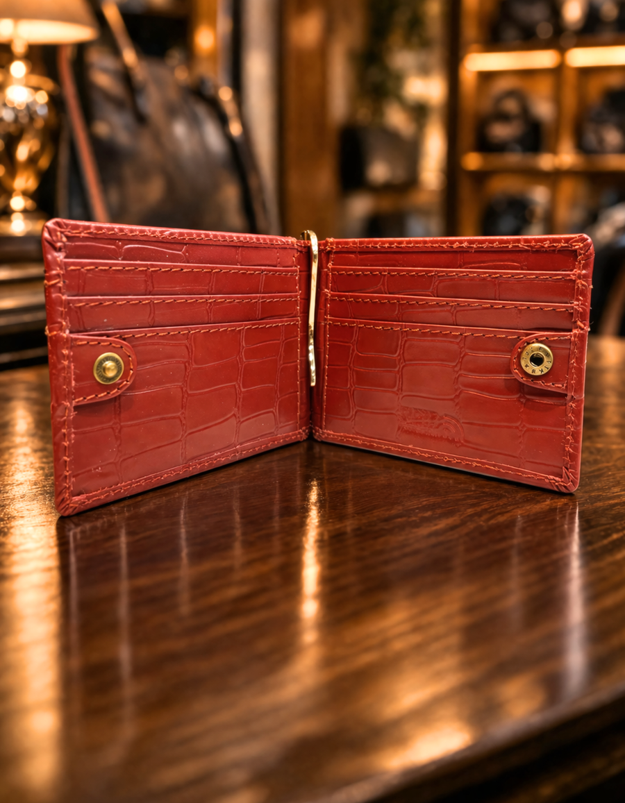 VIBY SlimArc Money Clipper Wallet – Top Grained Leather Slim Card Holder for Men