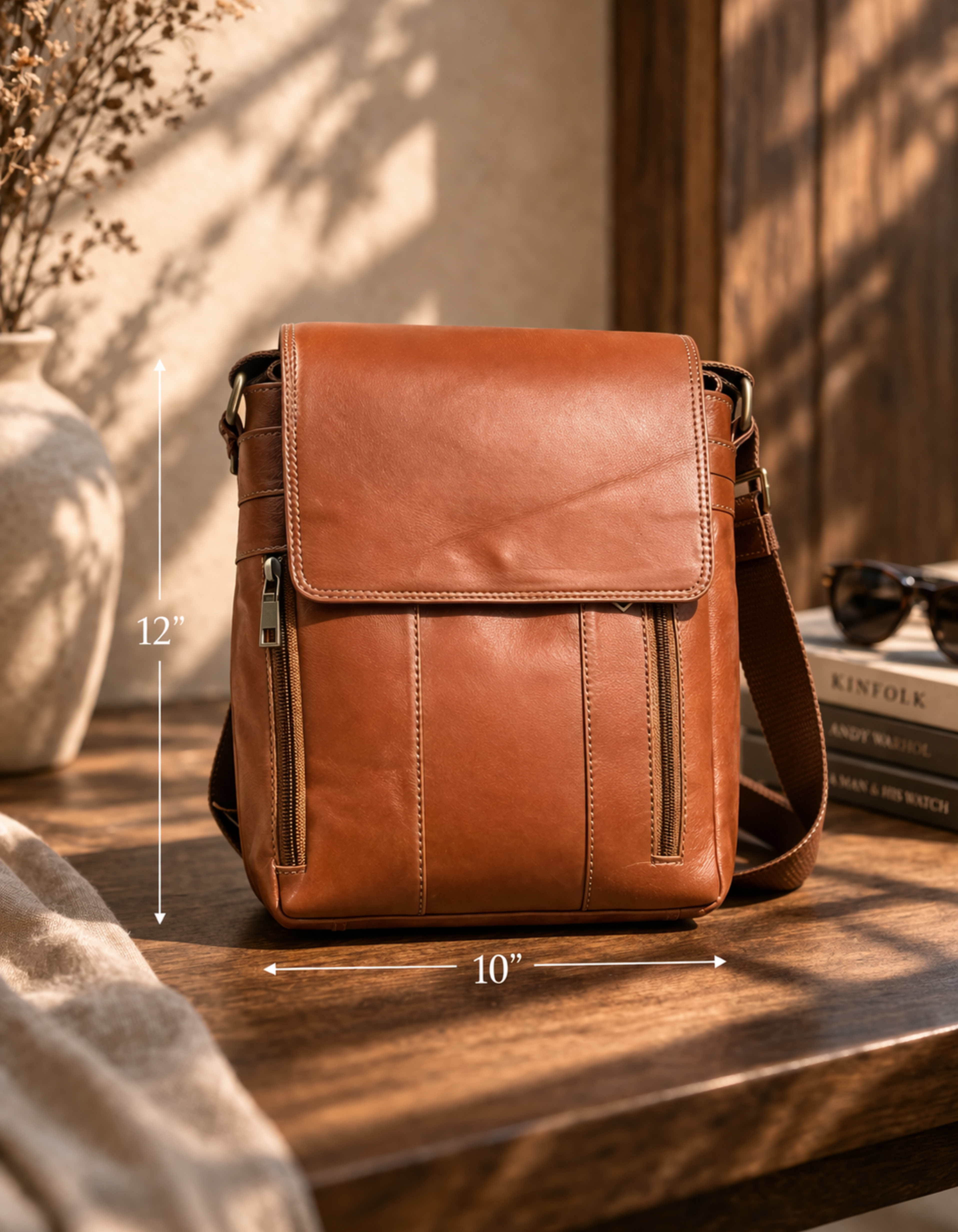 mens sling bags brown