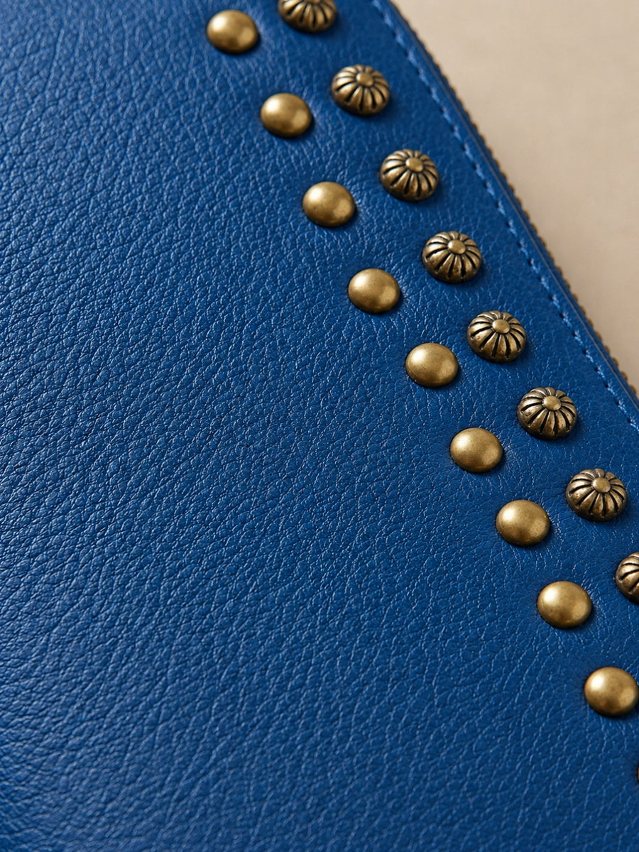 Studded Phone Wallet blue