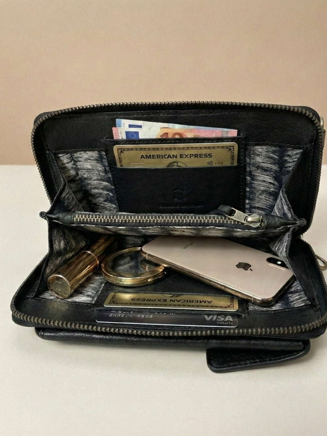 Studded Phone Wallet black