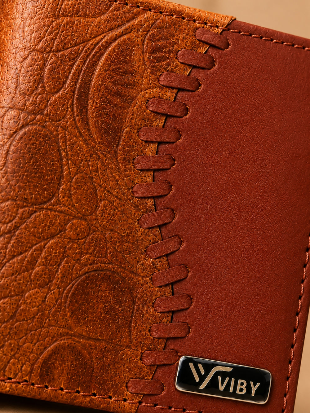 Croco Braid Stich wallet brown