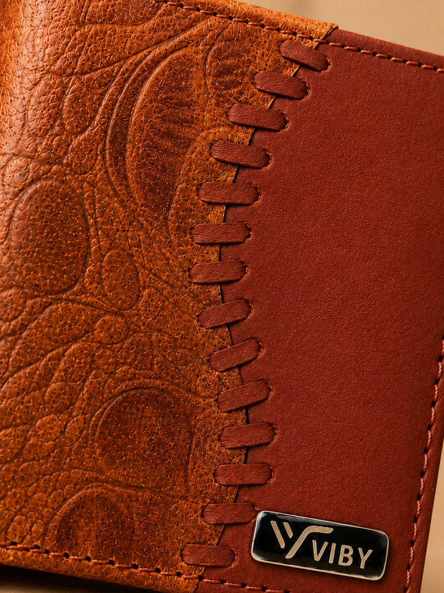 Croco Braid Stich wallet brown