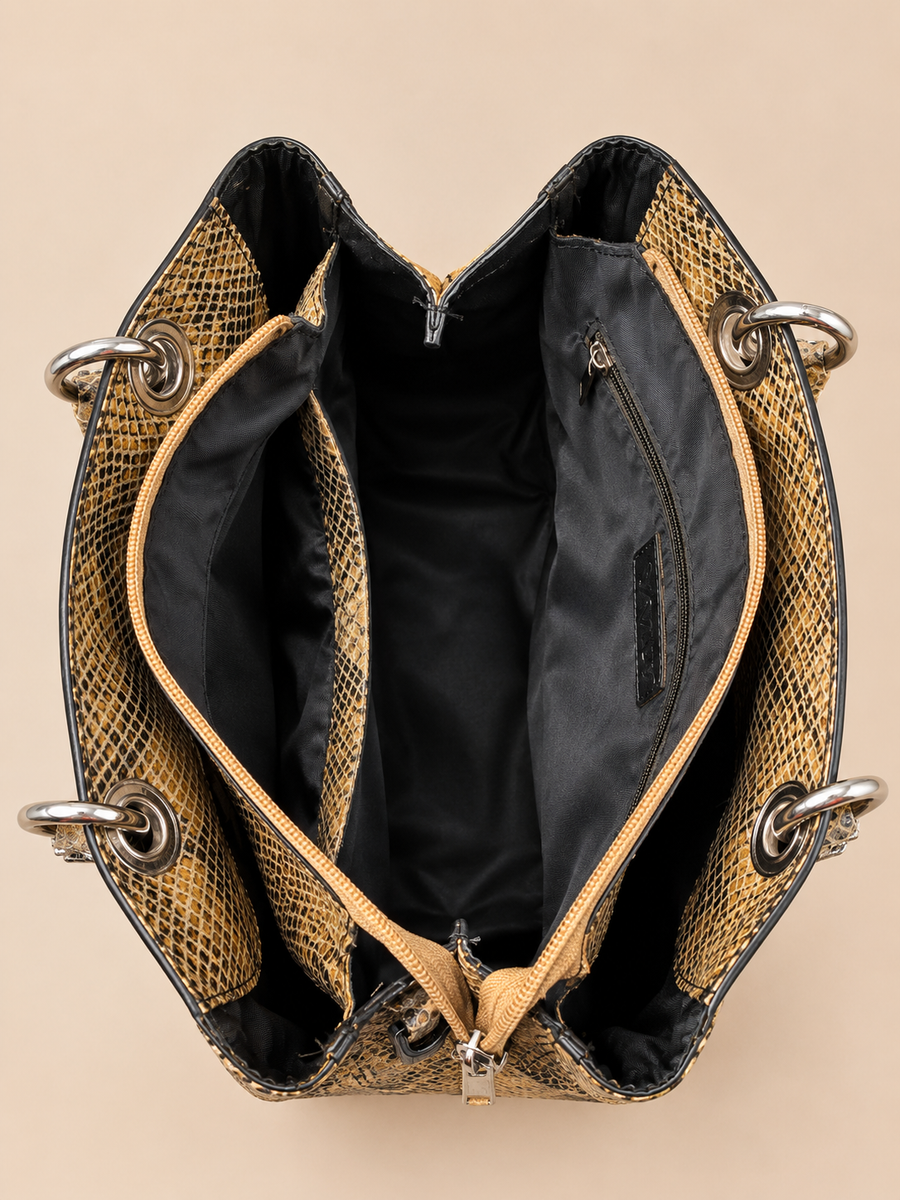 Sienna Python Texture Leather Handbag