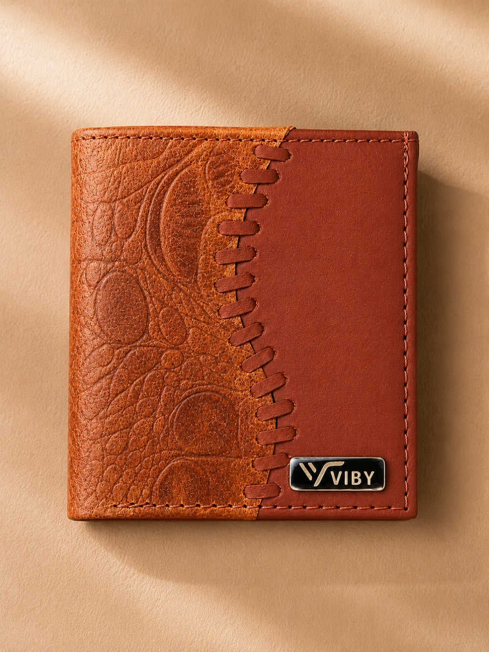 Croco Braid Stich wallet brown