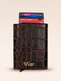 Pop-Up Three Fold Wallet dark brown