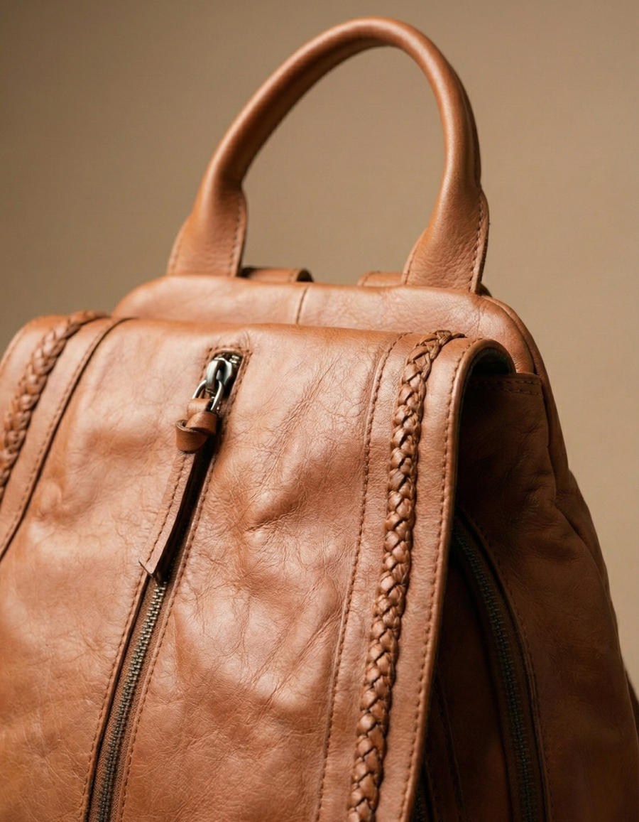Premium Leather Backpack for Men & Women – Classic Brown