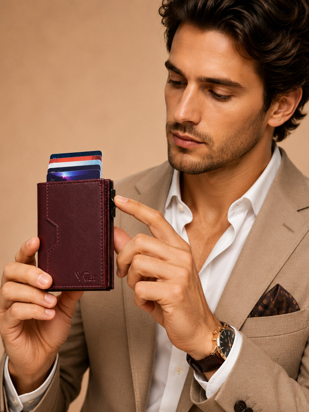Brown Pop-Stack Pop-up Wallet