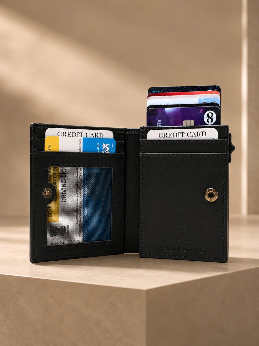 black Pop-Stack Pop-up Wallet
