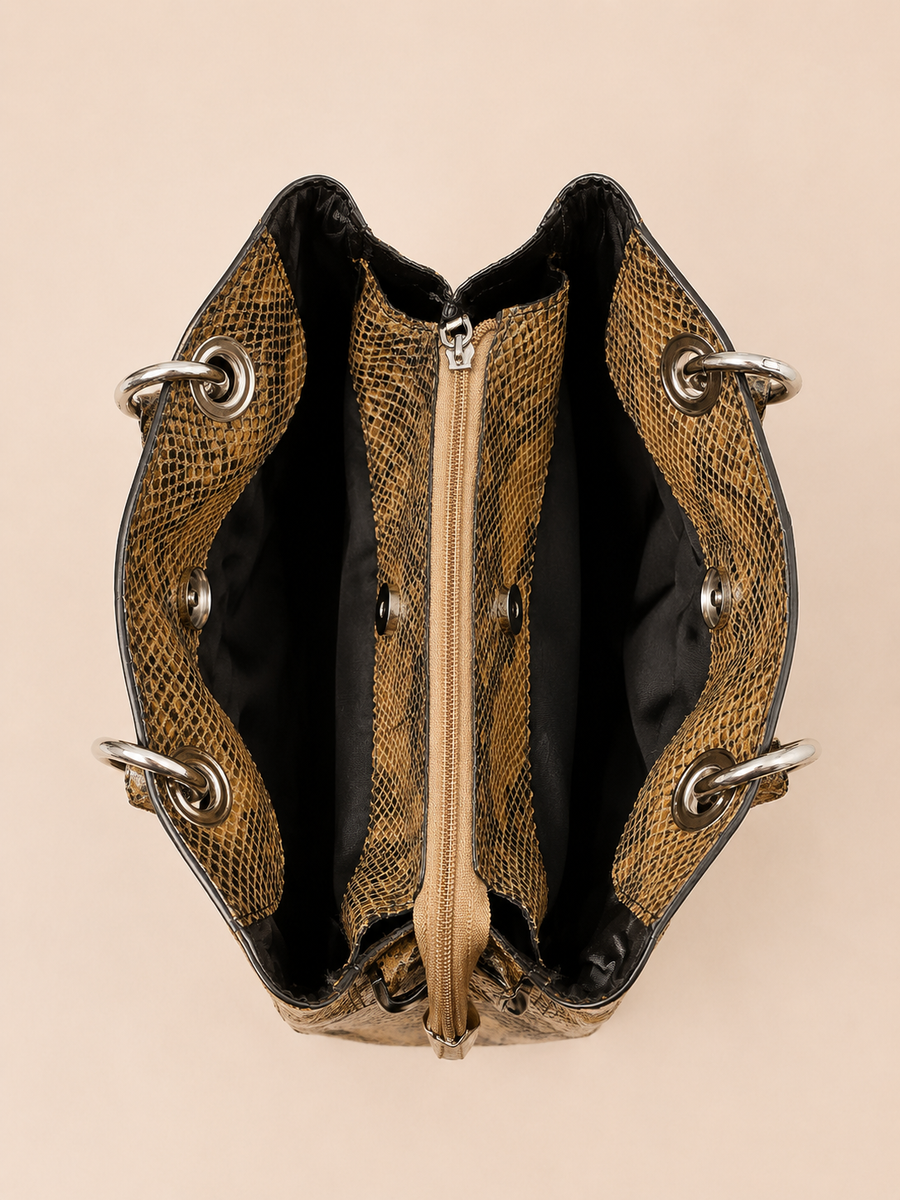 Sienna Python Texture Leather Handbag