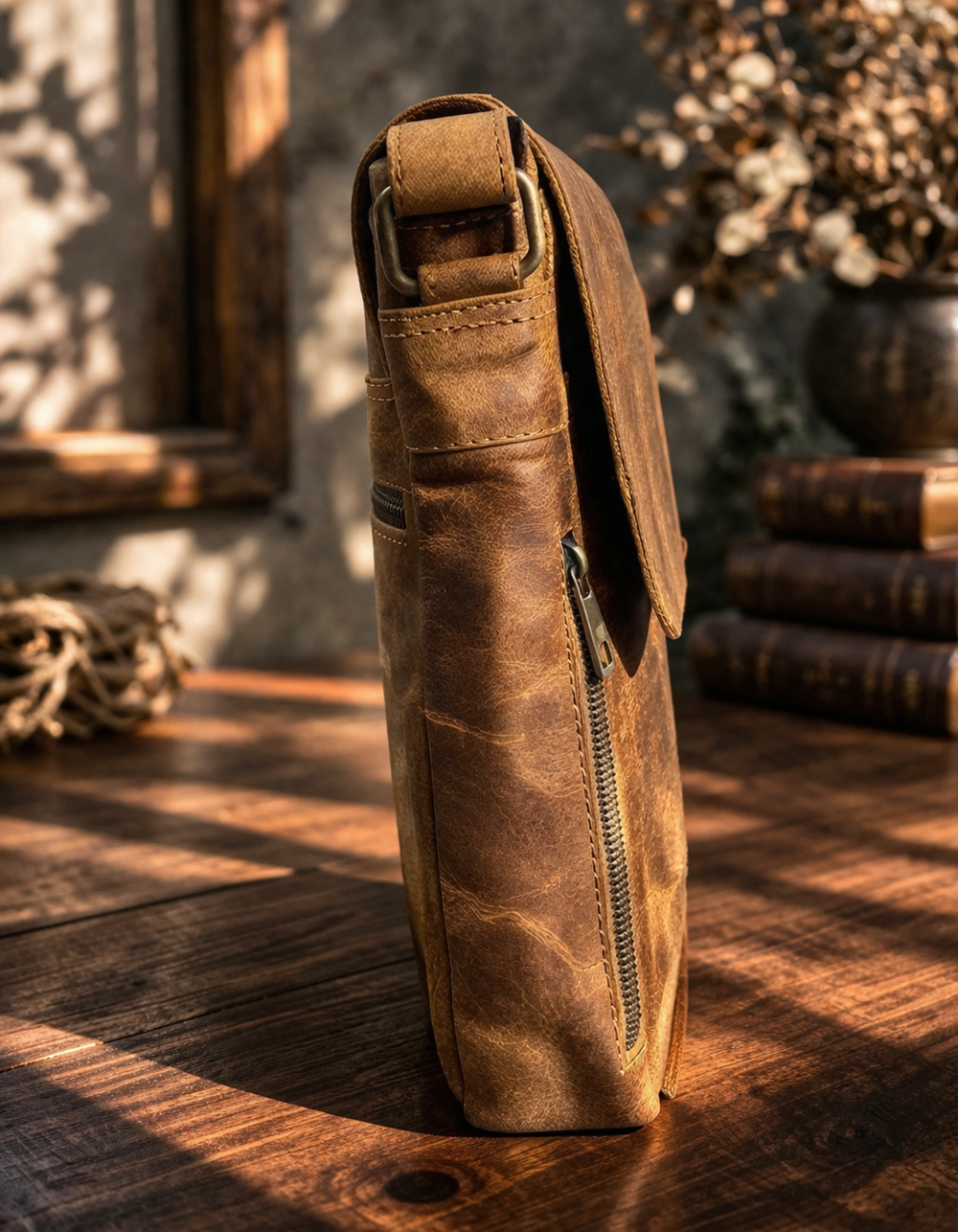 mens sling bags light brown