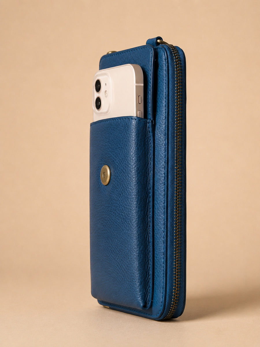 Studded Phone Wallet blue