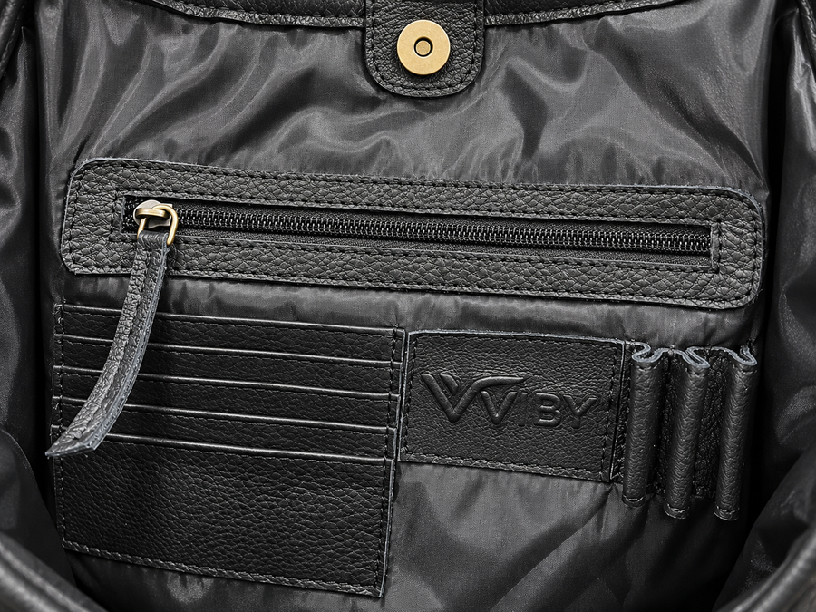 Braided Leather Tote Bag BLACK
