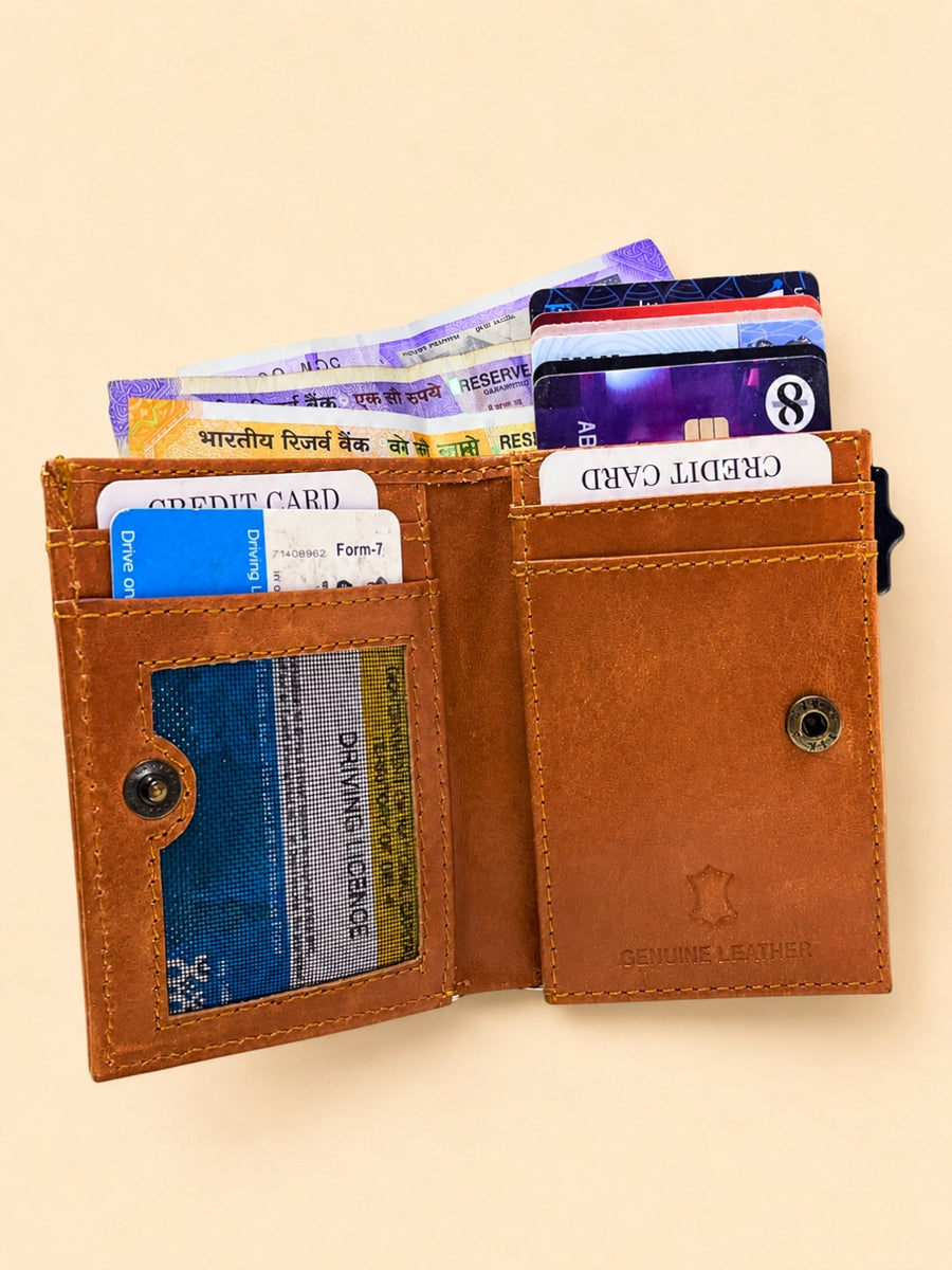 light Brown Pop-Stack Pop-up Wallet