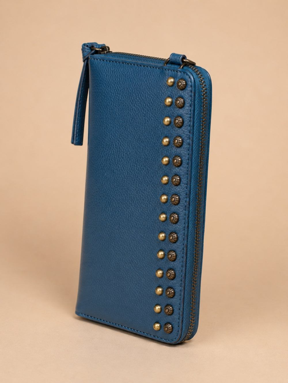 Studded Phone Wallet blue