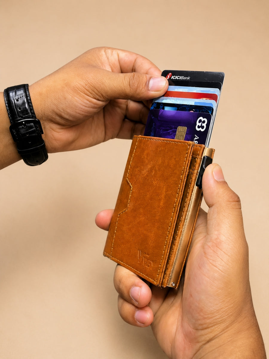 light Brown Pop-Stack Pop-up Wallet