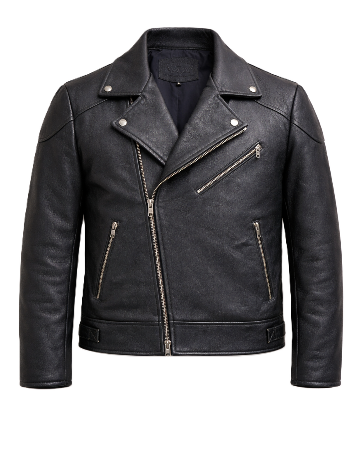 Men’s Classic Black Genuine Leather Biker Jacket