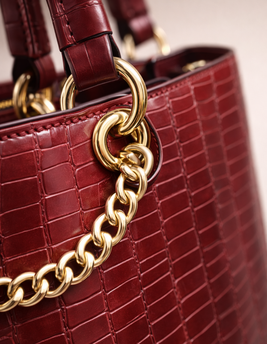 red handbag