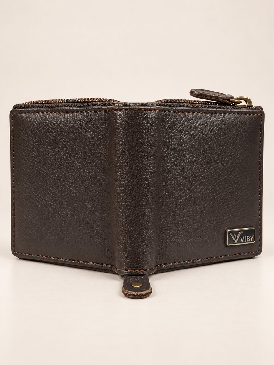 Brown Zipper Wallet for Men