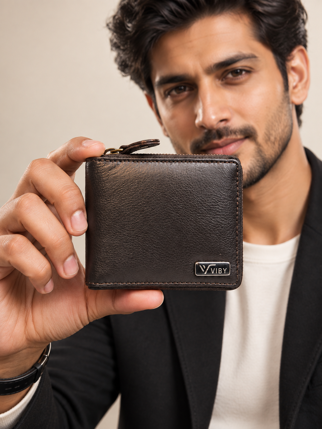Brown Zipper Wallet for Men