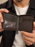 Brown Zipper Wallet for Men