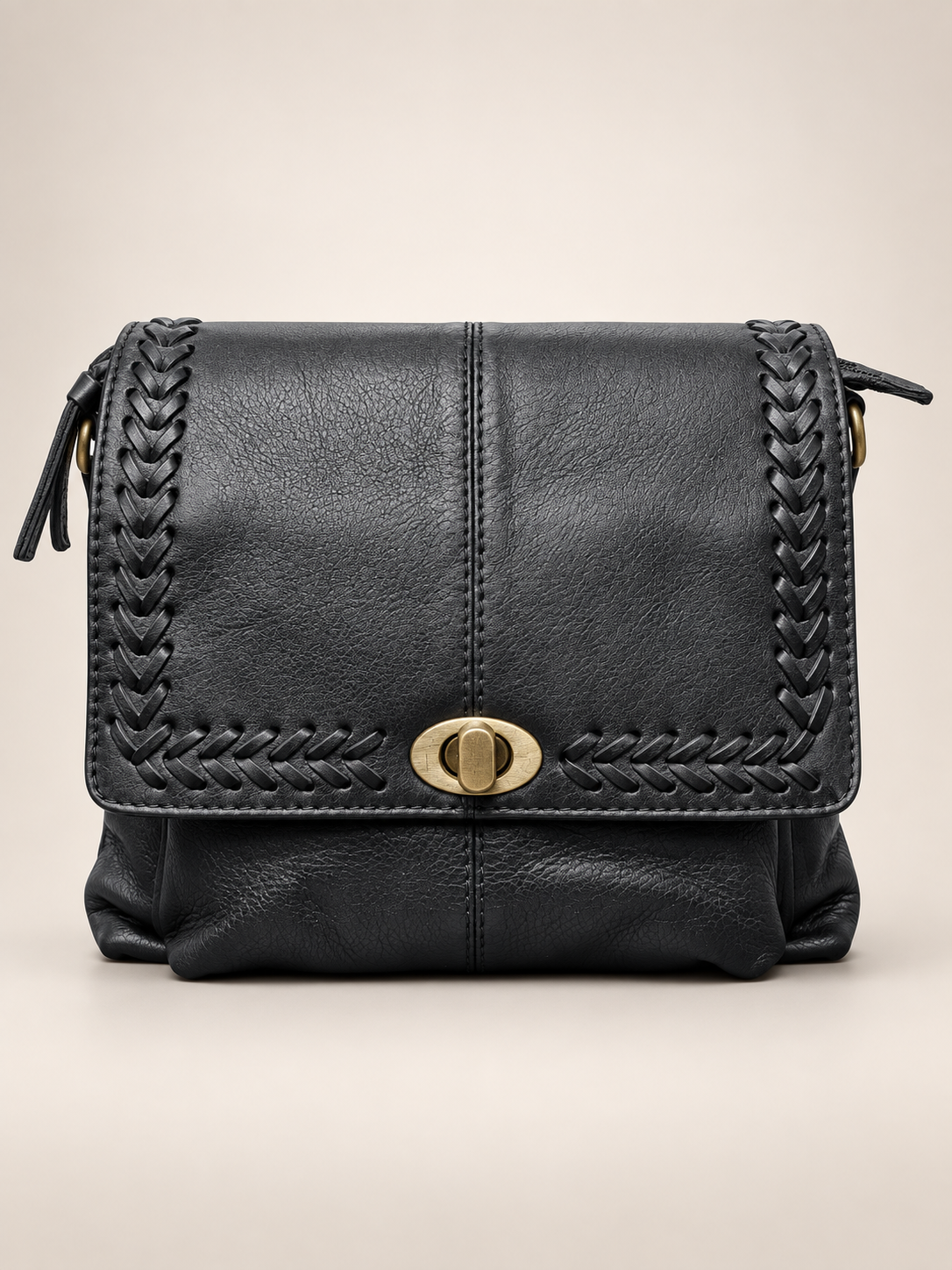 Black Braided Sling Bag