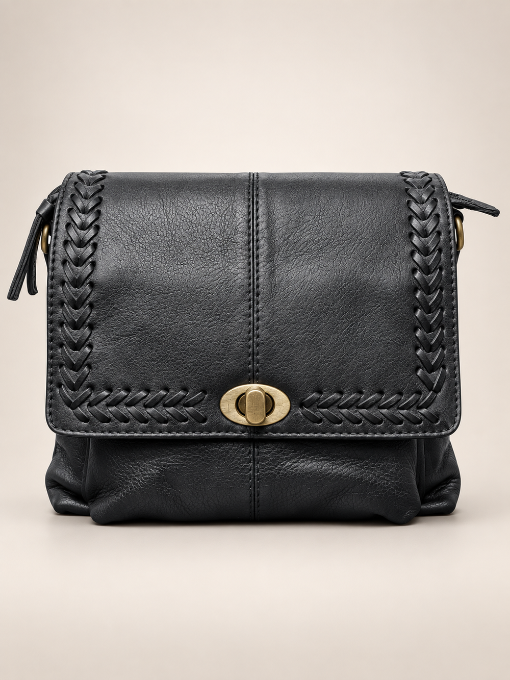 Black Braided Sling Bag