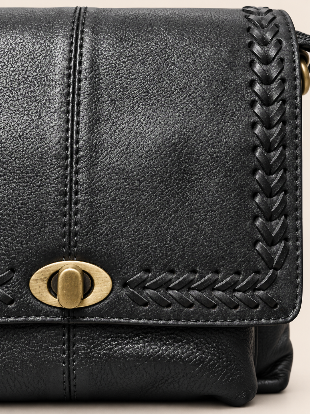 Black Braided Sling Bag