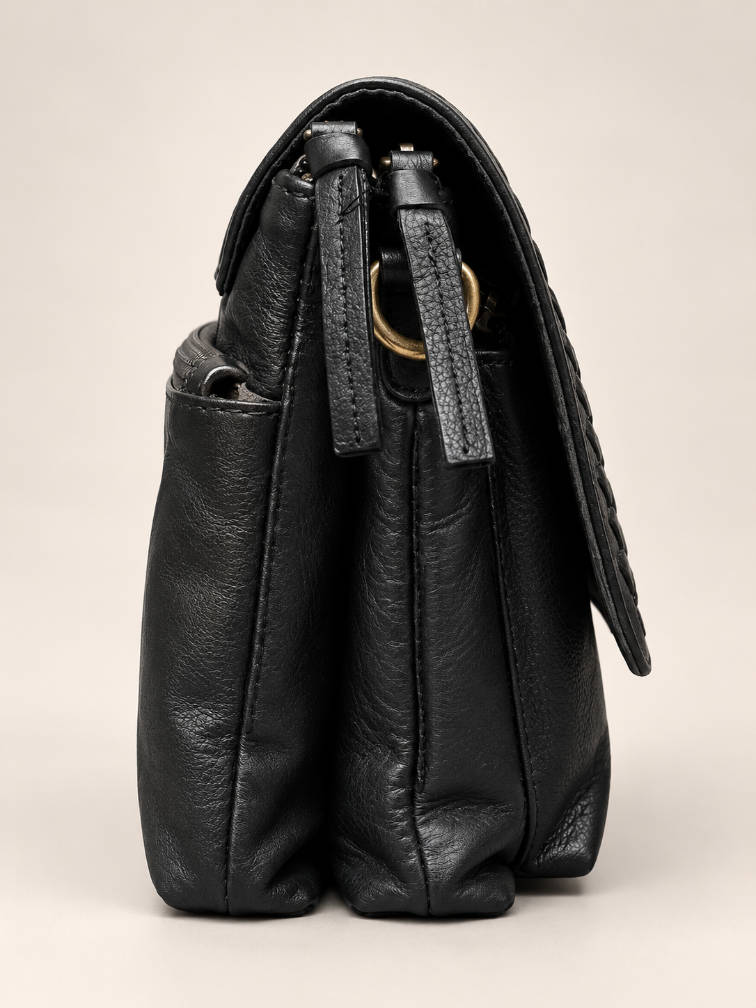 Black Braided Sling Bag