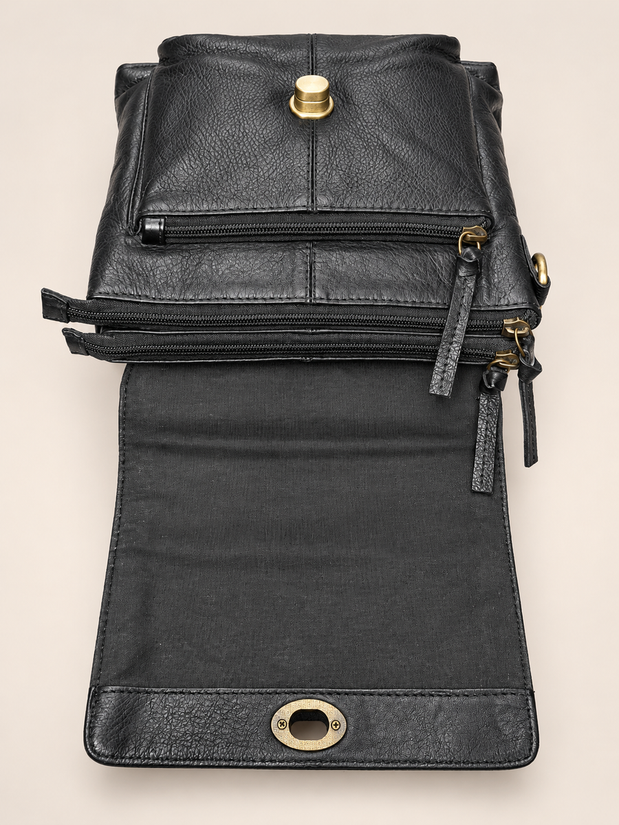 Black Braided Sling Bag
