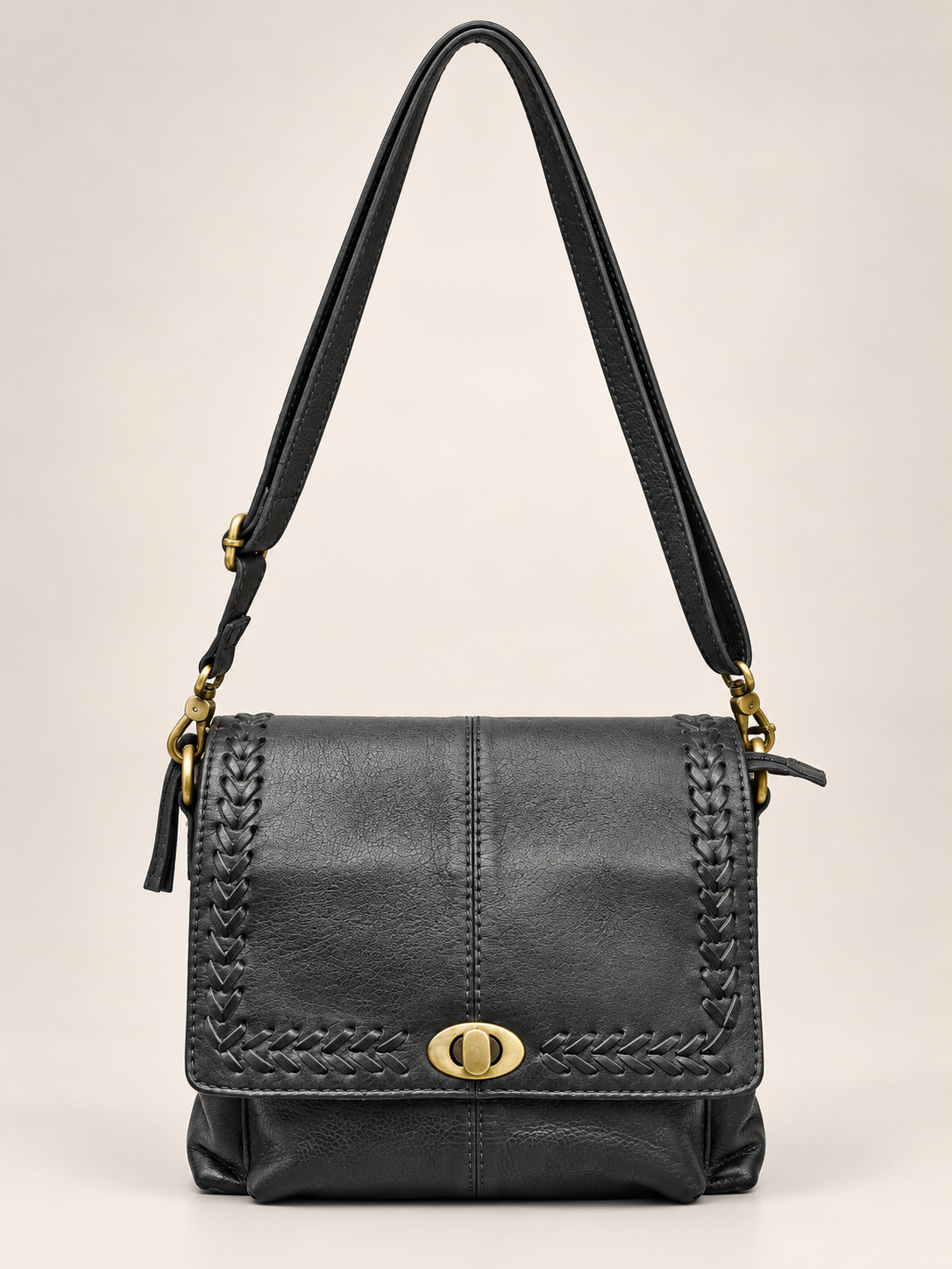 Black Braided Sling Bag