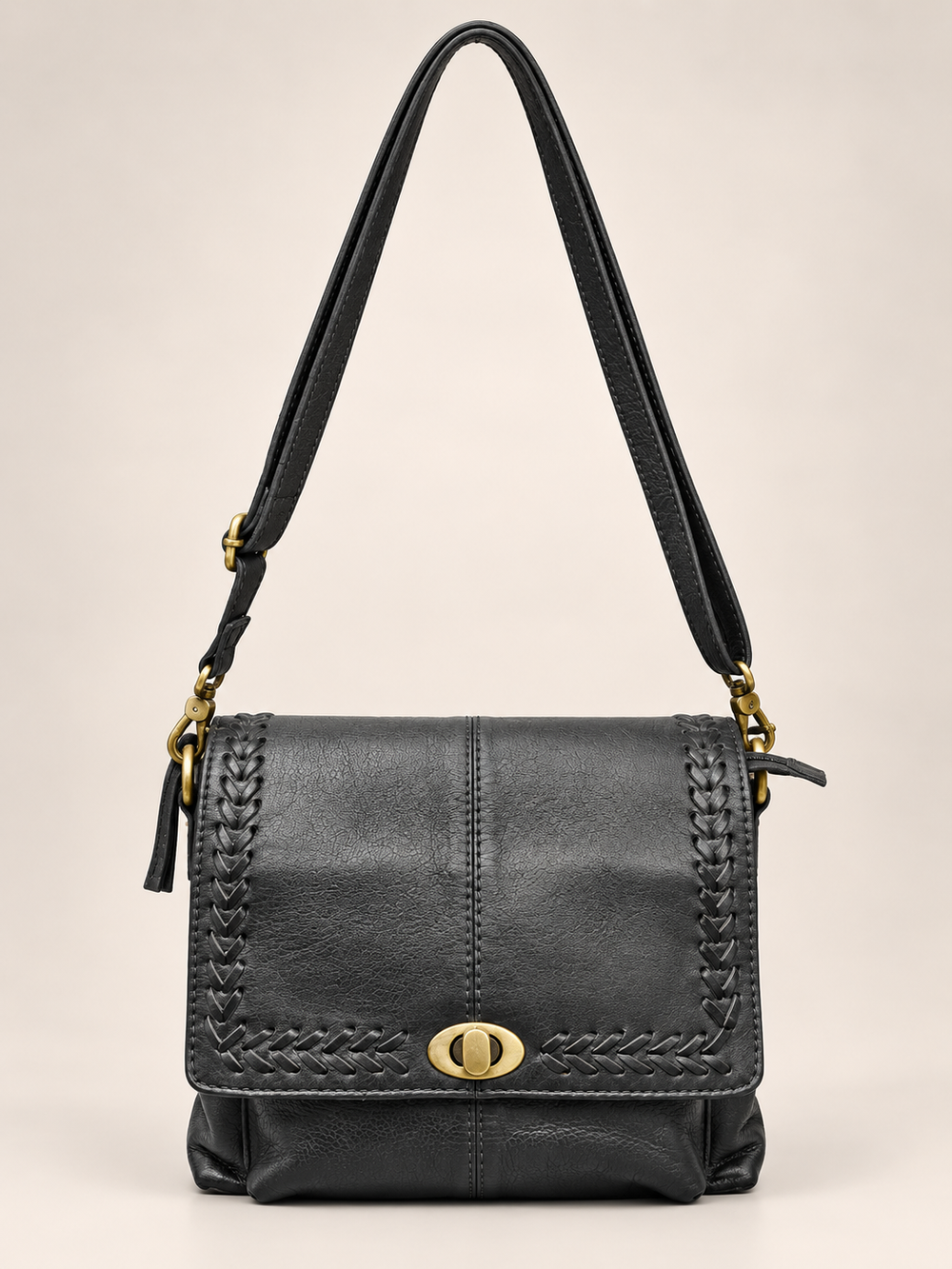 Black Braided Sling Bag