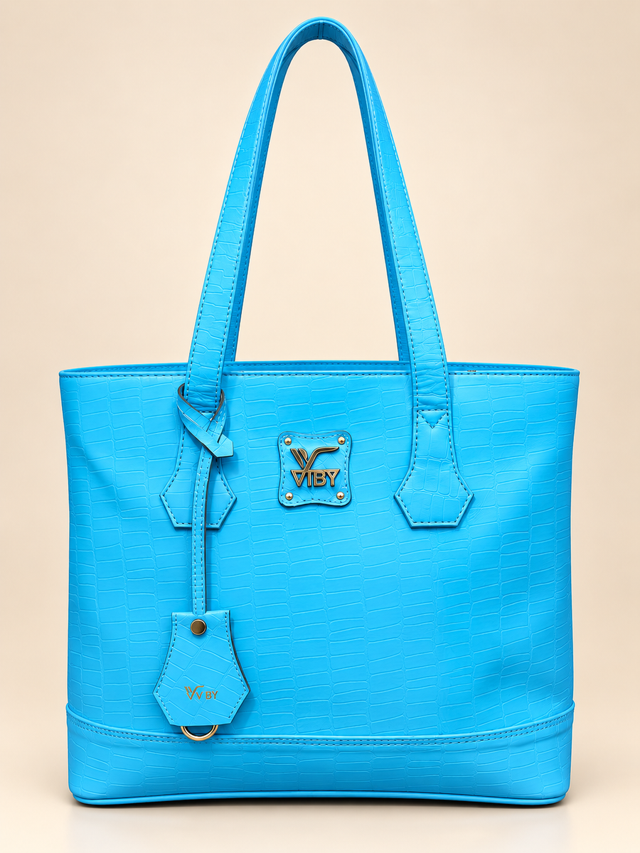 blue Croc Tote 