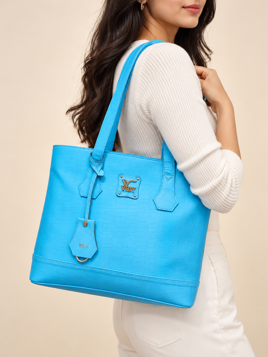 blue Croc Tote 