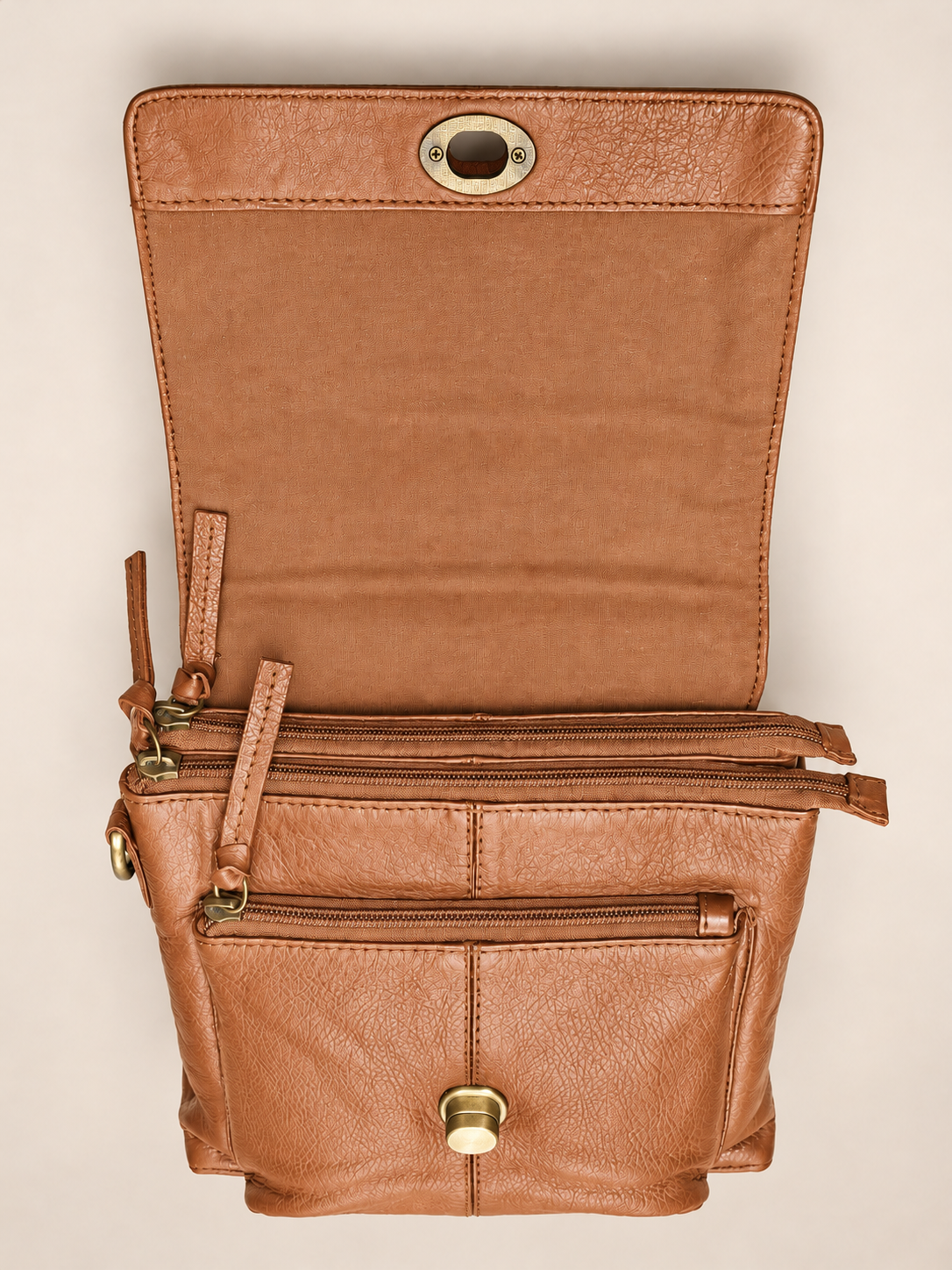 Brown Braided Sling Bag