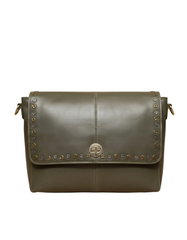 Premium Genuine Leather Sling Bag – Olive Green Crossbody Bag