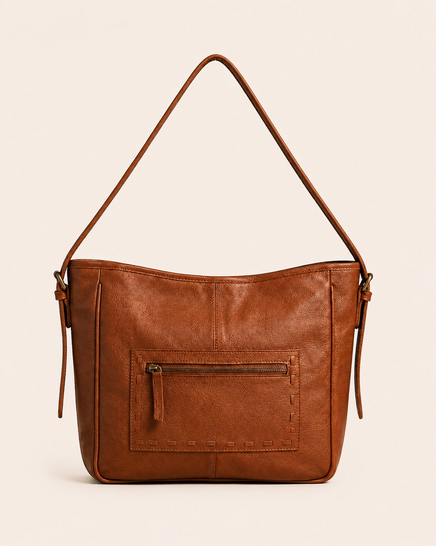 Tan Woven Leather Shoulder Bag