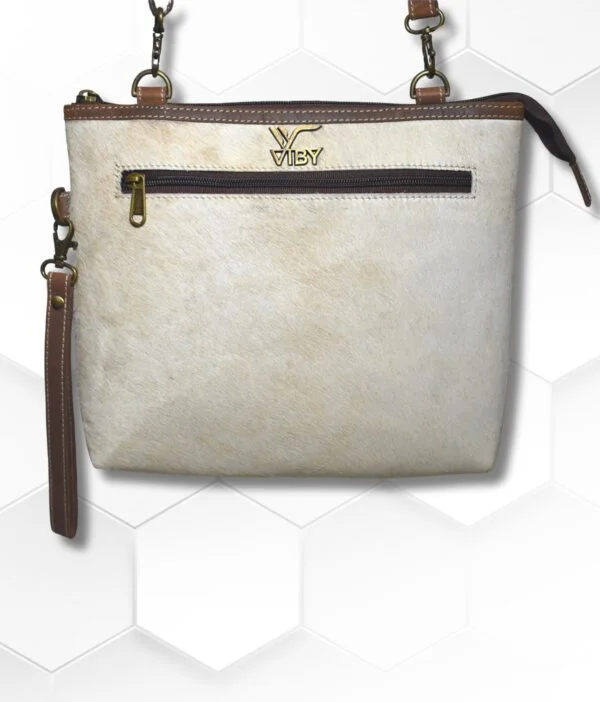 Front view of Haironn leather ladies purse in elegant brown color