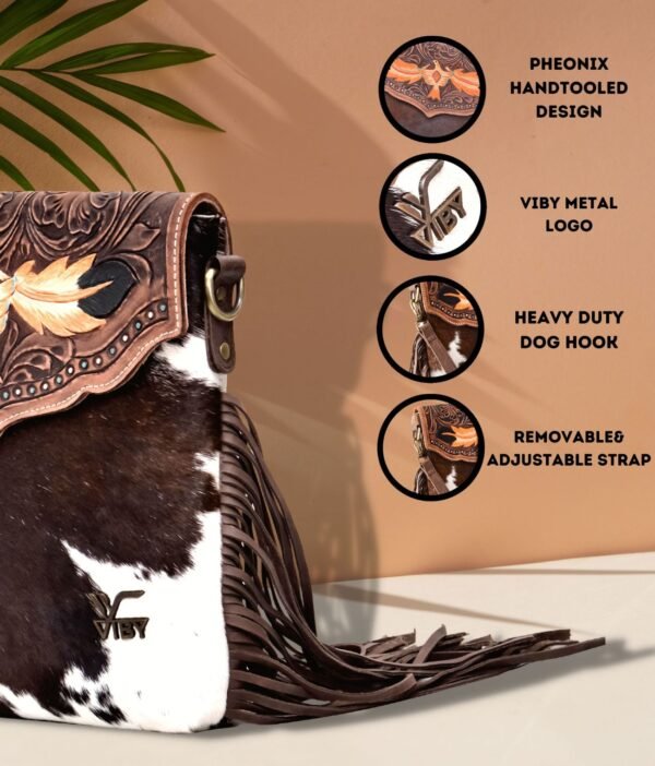 Haironn Phoenix Design Leather Ladies Purse - Clasp Detail